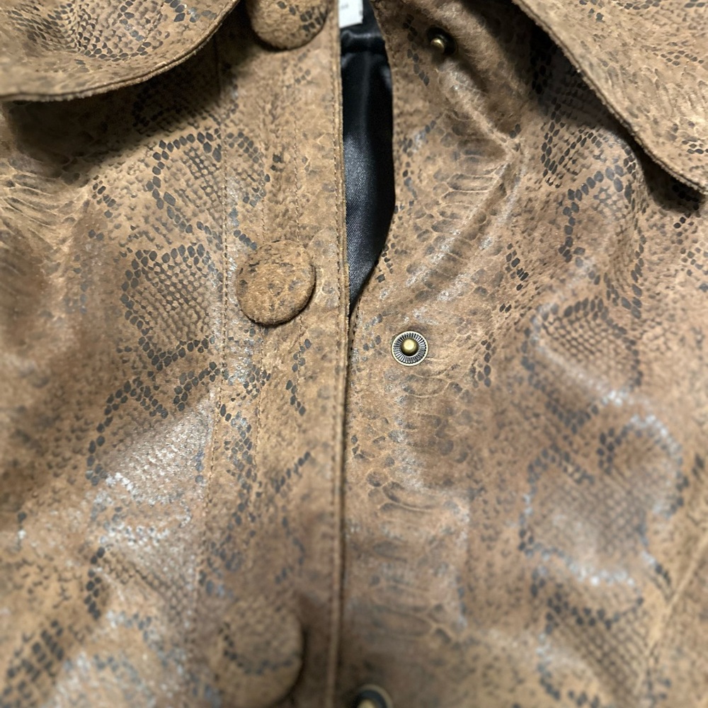 Live A Little Snakeskin Leather Jacket | Quiet Luxury Cropped Leather Western SM - Picture 6 of 8
